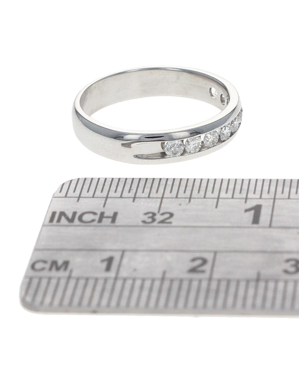 Channel Set Diamond Band in Platinum