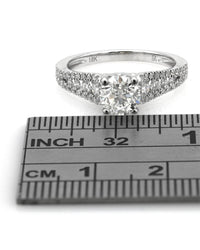 GIA Certified Round Brilliant Cut Diamond Solitaire Ring in 18KW