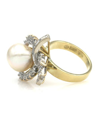 South Sea Pearl and Diamond Fashion Ring