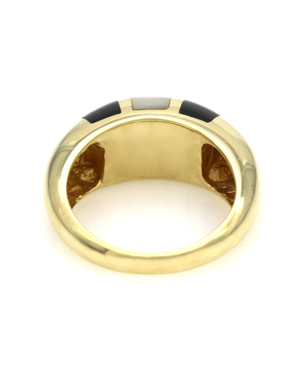 Black Onyx and Mother of Pearl Dome Ring