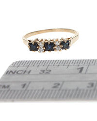 Alternating Sapphire and Diamond Ring