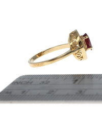 Ruby and Diamond Halo Ring