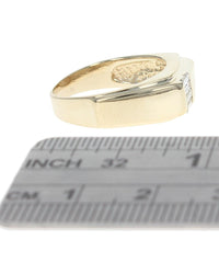 Gentlemans Baguette Diamond Tapered Band