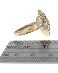 Baguette Diamond Cut Out Crossover Ring