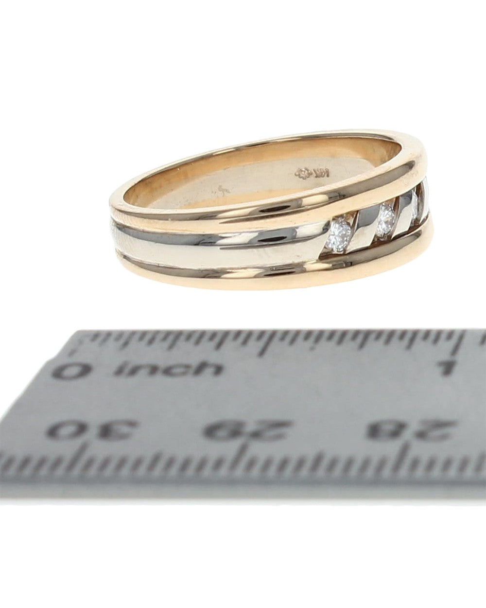 Gentlemans Diagonal Set Diamond Band