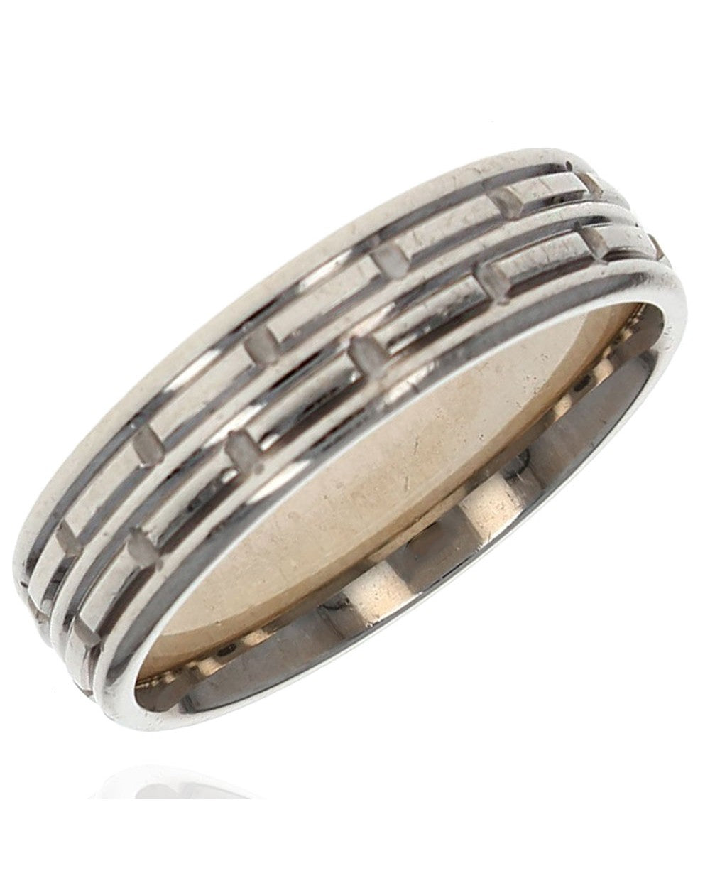 Gentlemans Grooved Etched Band