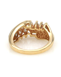 Marquise Diamond Bypass Ring in Gold