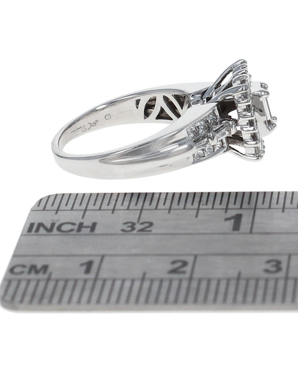 Baguette and Princess Diamond Engagement Ring