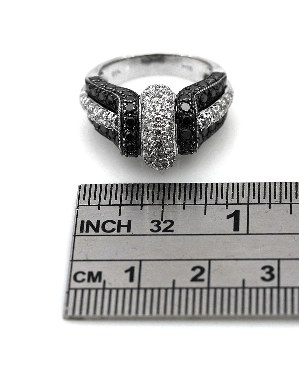 Black and White Diamond Pave Fashion Ring