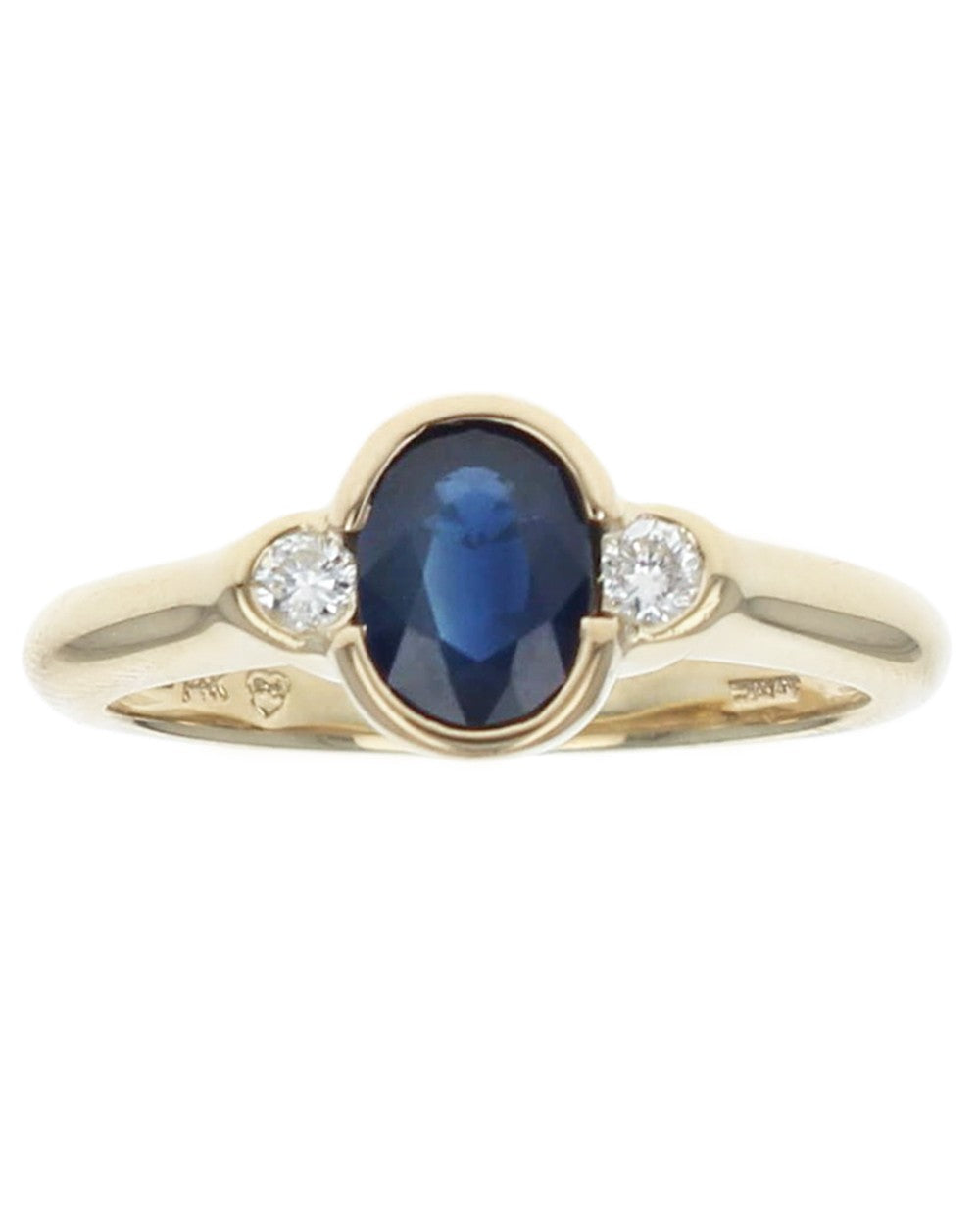 Sapphire and Diamond 3 Stone Ring
