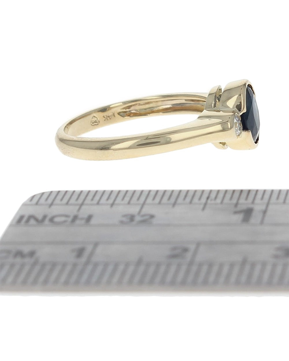 Sapphire and Diamond 3 Stone Ring