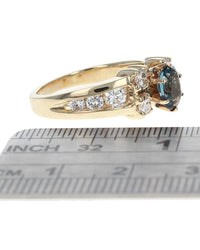 Swiss Blue Topaz and Diamond Ring
