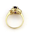 Pear Shape Amethyst and Baguette Diamond Ring