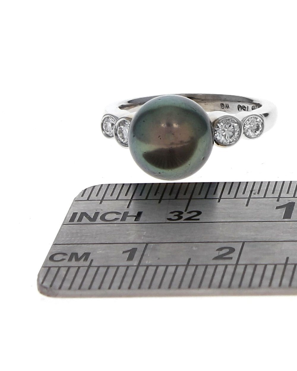 Mikimoto Tahitian Pearl and Diamond Ring