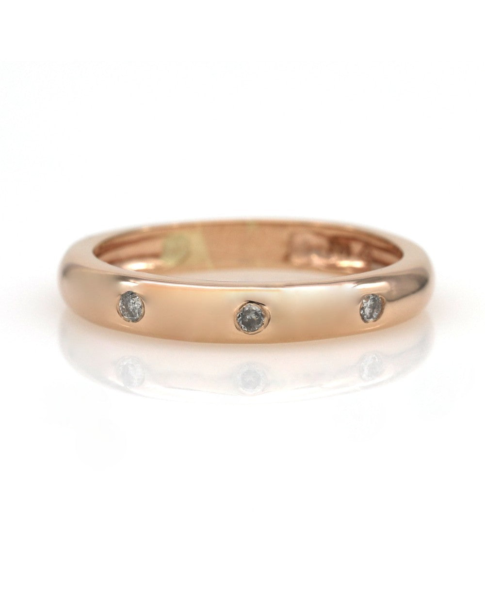 Flush Set Diamond Band in Rose Gold