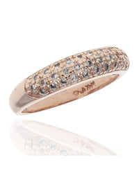 3 Row Diamond Tapered Band in Rose Gold