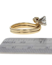 Diamond Solitaire Crossover Ring in Gold