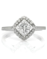 GIA Certified Princess Cut Diamond Solitaire Ring in 14KW
