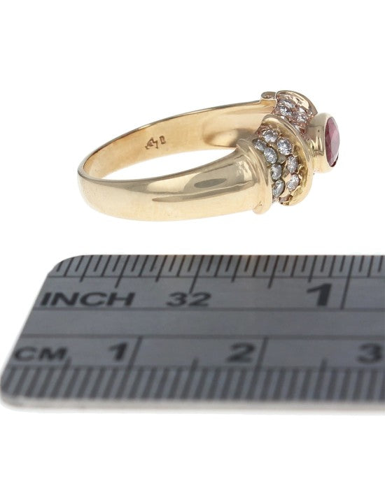 0.50ct Oval Ruby and Diamond Ring
