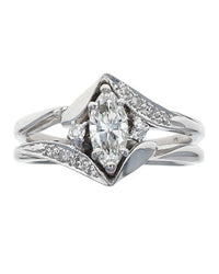 Marquise Solitaire Diamond Ring in White Gold