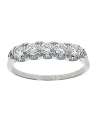Diamond Scalloped Edge Ring in Platinum
