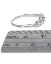Diamond Scalloped Edge Ring in Platinum