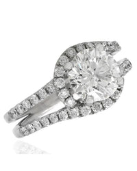 GIA Certified Round Brilliant Cut Diamond Solitaire Ring in 14KW