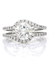 GIA Certified Round Brilliant Cut Diamond Solitaire Ring in 14KW