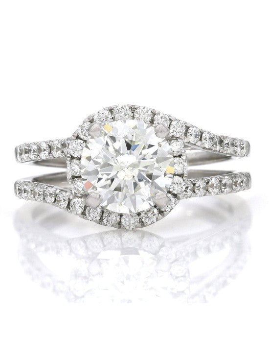 GIA Certified Round Brilliant Cut Diamond Solitaire Ring in 14KW