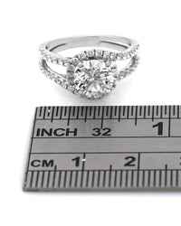 GIA Certified Round Brilliant Cut Diamond Solitaire Ring in 14KW