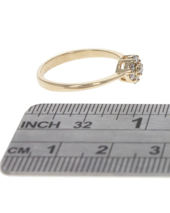 Diamond Flower Ring in 14K Yellow Gold