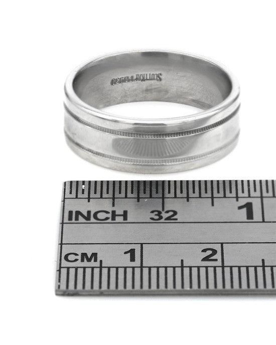 Gentlemans Scott Kay Paladium Wedding Band