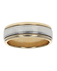 Gentlemans 18K and Platinum Grooved Band