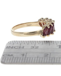 7 Stone Marquise Ruby Ring in Gold