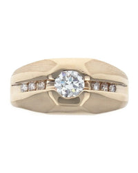 Gentlemans Diamond Tapered Ring in Yellow Gold