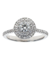 Double Halo Diamond Ring in White Gold