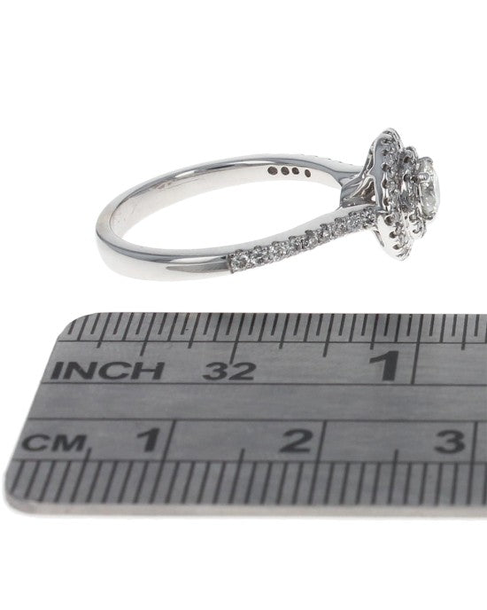Double Halo Diamond Ring in White Gold