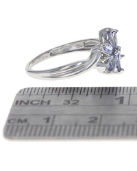 Tanzanite and Diamond Accent Flower Ring