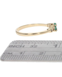 Emerald and Diamond Accent Ring in Yellow Gold