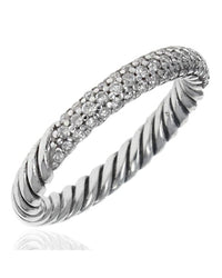 David Yurman Petite Diamond Pave Cable Stack Band