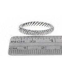 David Yurman Petite Diamond Pave Cable Stack Band