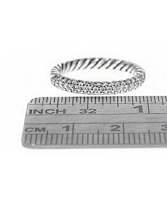 David Yurman Petite Diamond Pave Cable Stack Band