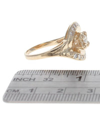 European Diamond and Round Diamond Bypass Ring