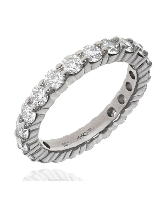Diamond Eternity Band with Grooved Sides