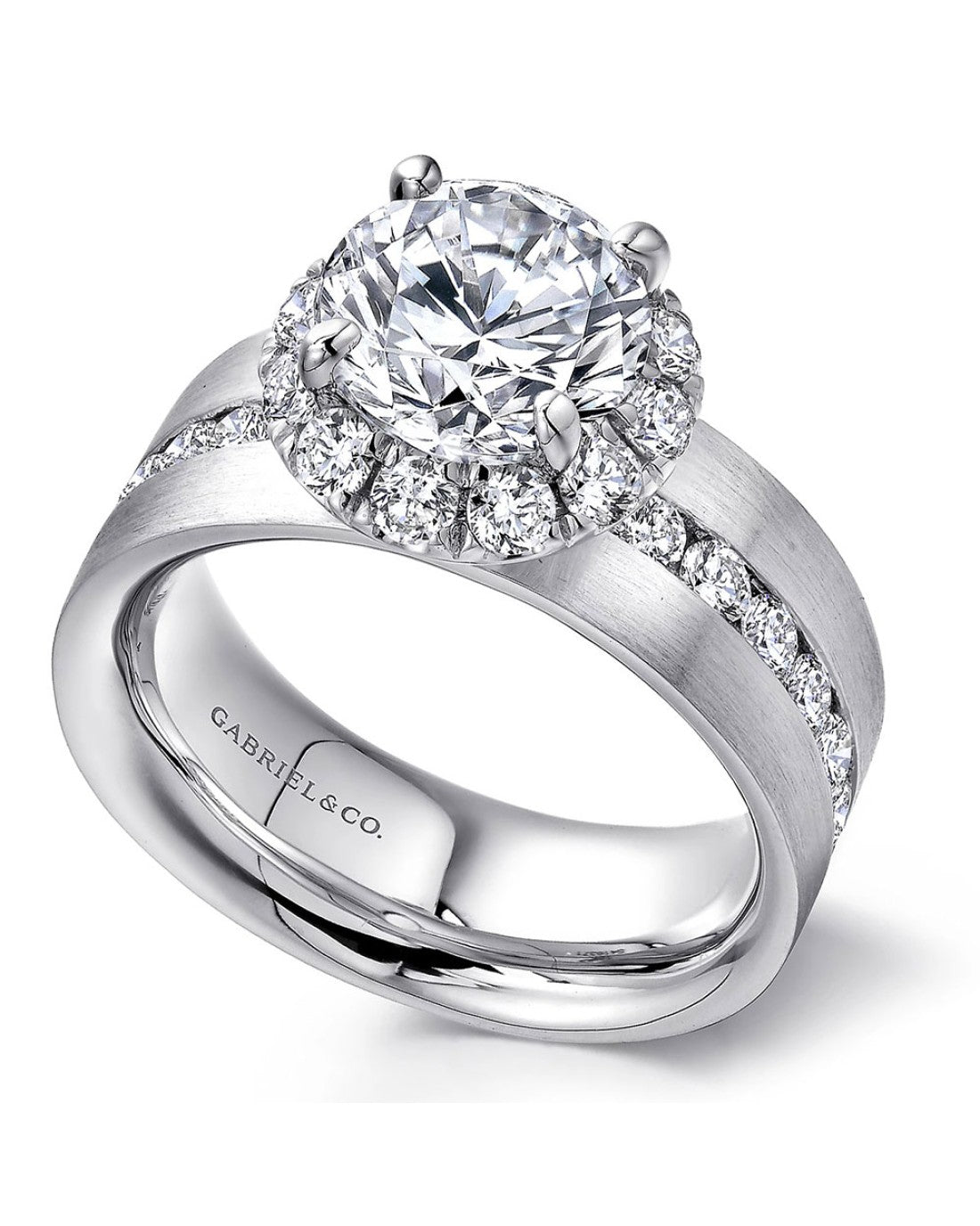 Gabriel & Co. Contemporary Collection Diamond Halo Engagement Ring