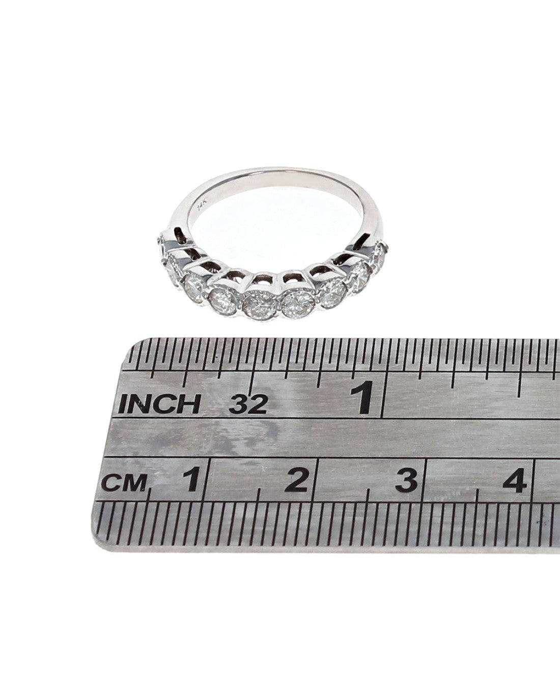 Bezel Set Diamond Band in White Gold