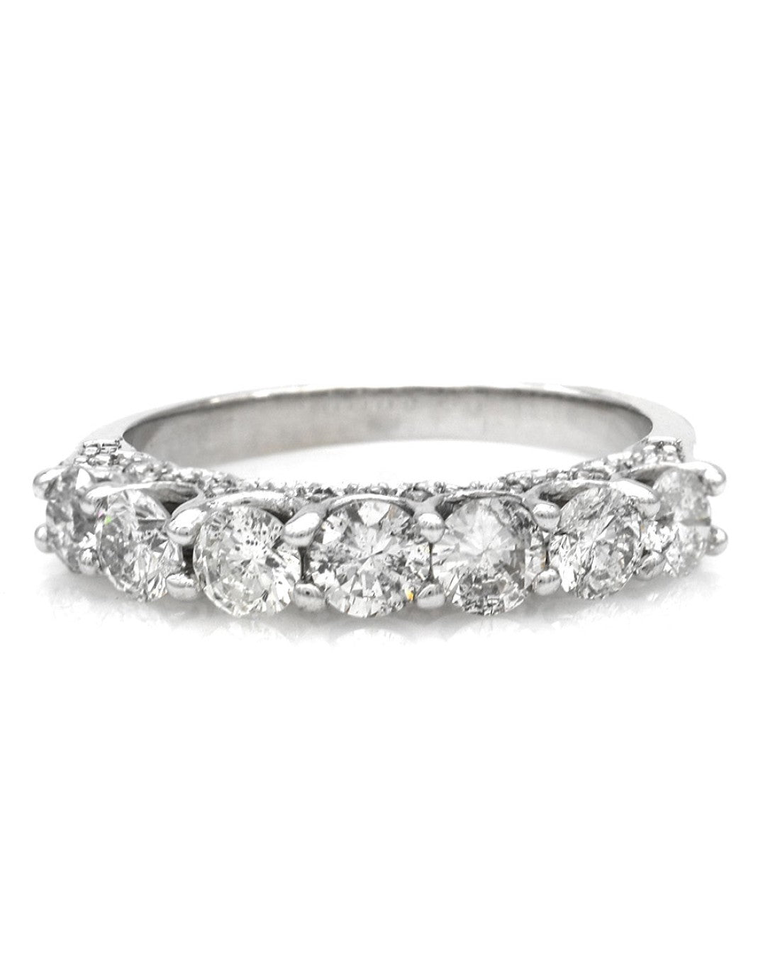 7 Stone Diamond Scalloped Edge Ring