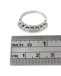 7 Stone Diamond Scalloped Edge Ring