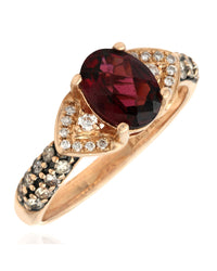 Le Vian Pyrope/Almandine Garnet and Diamond Accent Ring in Rose Gold