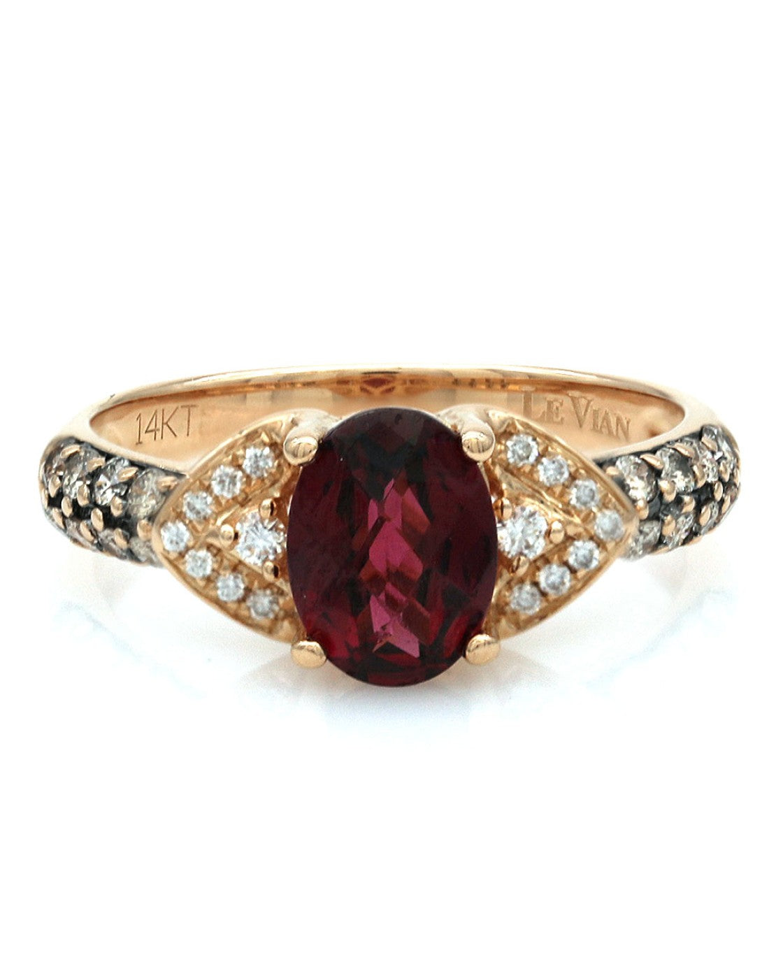Le Vian Pyrope/Almandine Garnet and Diamond Accent Ring in Rose Gold